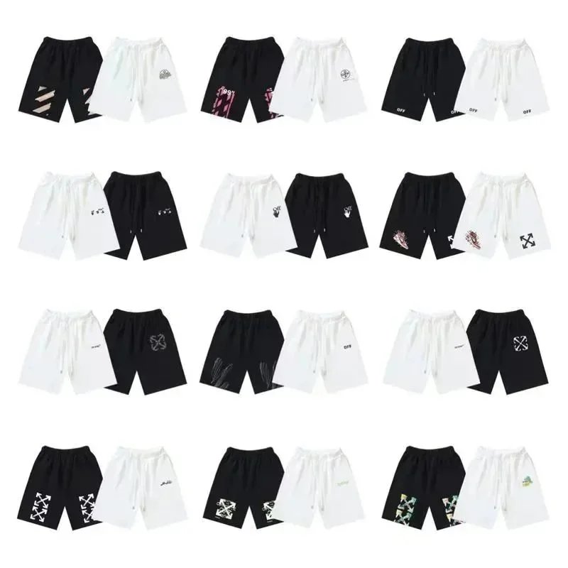 Off-White Diagonal Arrow Logo Shorts - Black/White Distressed - 197171