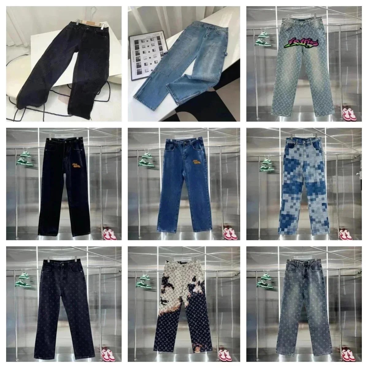 Louis Vuitton Monogram Pixelated Denim Jeans Blue - 202937