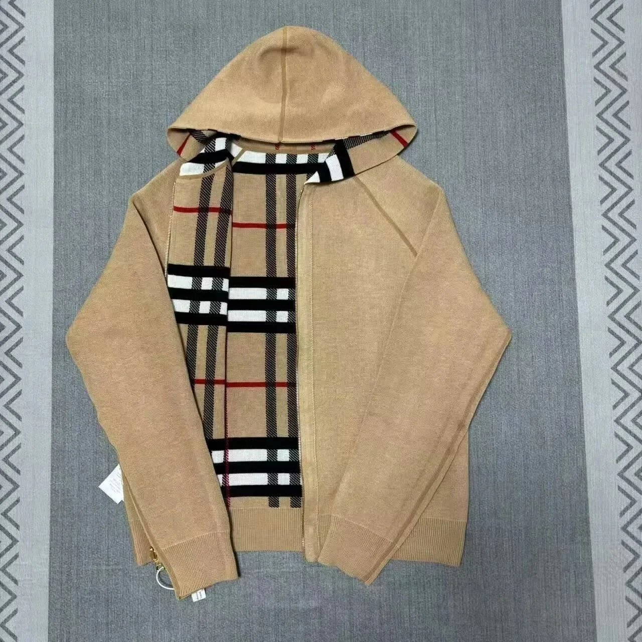 Burberry Hoodies & Sweatshirts Zip-Up Hooded Sweatshirt with Check Lining image 11