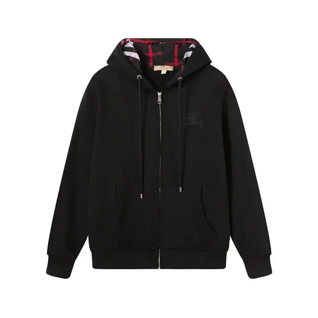Burberry Hoodies & Sweatshirts Zip-Up Hooded Sweatshirt with Check Lining product detail image 2