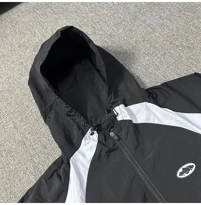 Corteiz Black and White Hooded Windbreaker and Shorts Set product photo 3