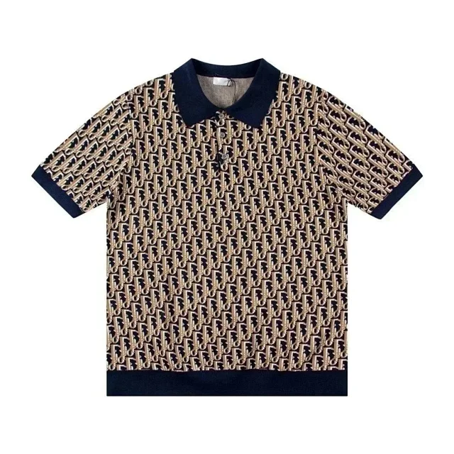 Dior Shirts Oblique Monogram Knit Polo Shirt product detail image 8