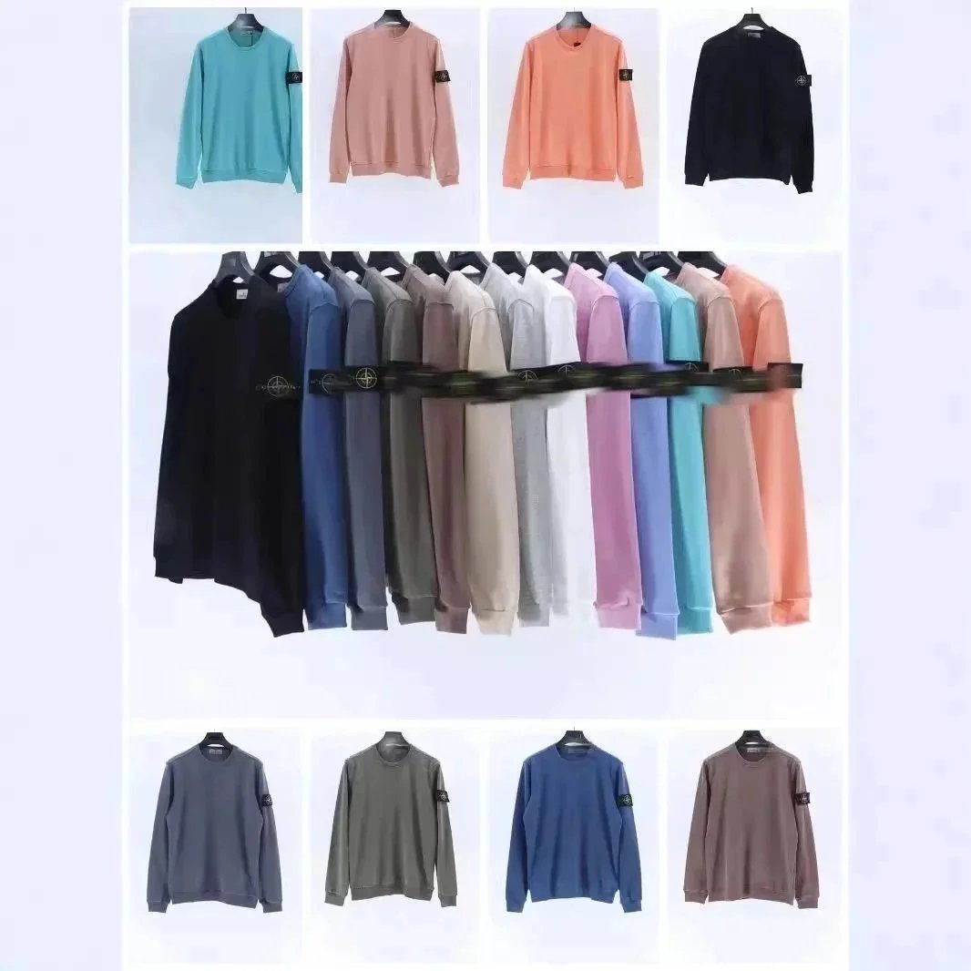 LSJ03- High quality badge casual round neck hoodie sweater jacket
