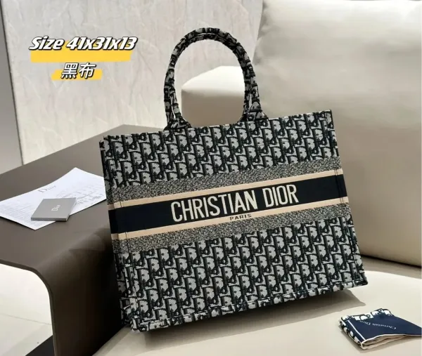 Dior Book Tote Gray Oblique Canvas Handbag Tote Bag - 8