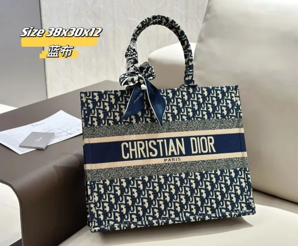 Dior Book Tote Gray Oblique Canvas Handbag Tote Bag - 4