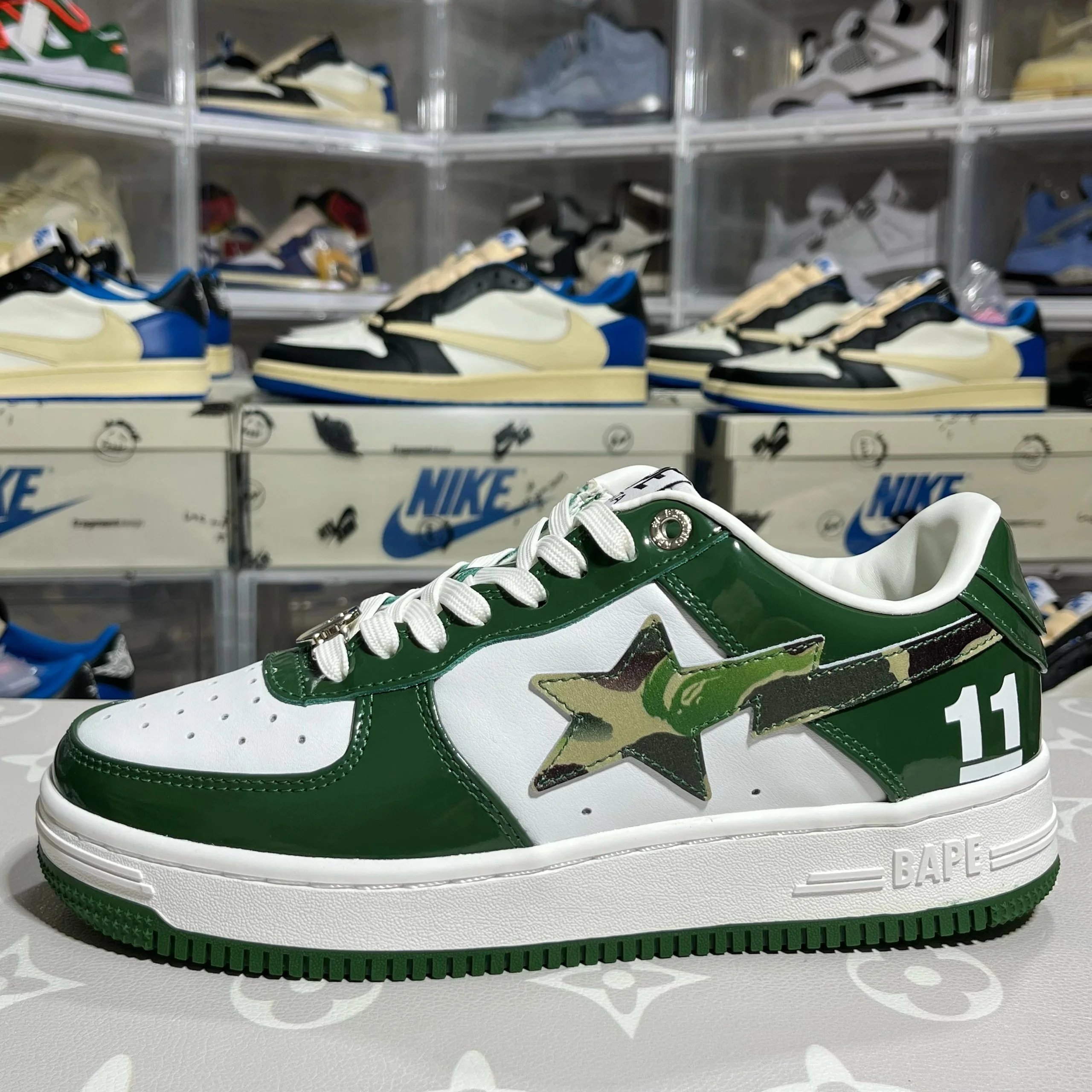Bape STA White Green 11 Green Camo