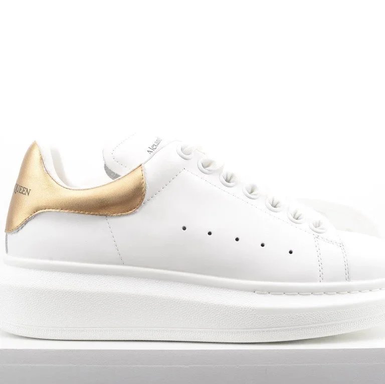 Alexander McQueen Oversized Sneaker White and Gold Sneakers Chunky Sneakers