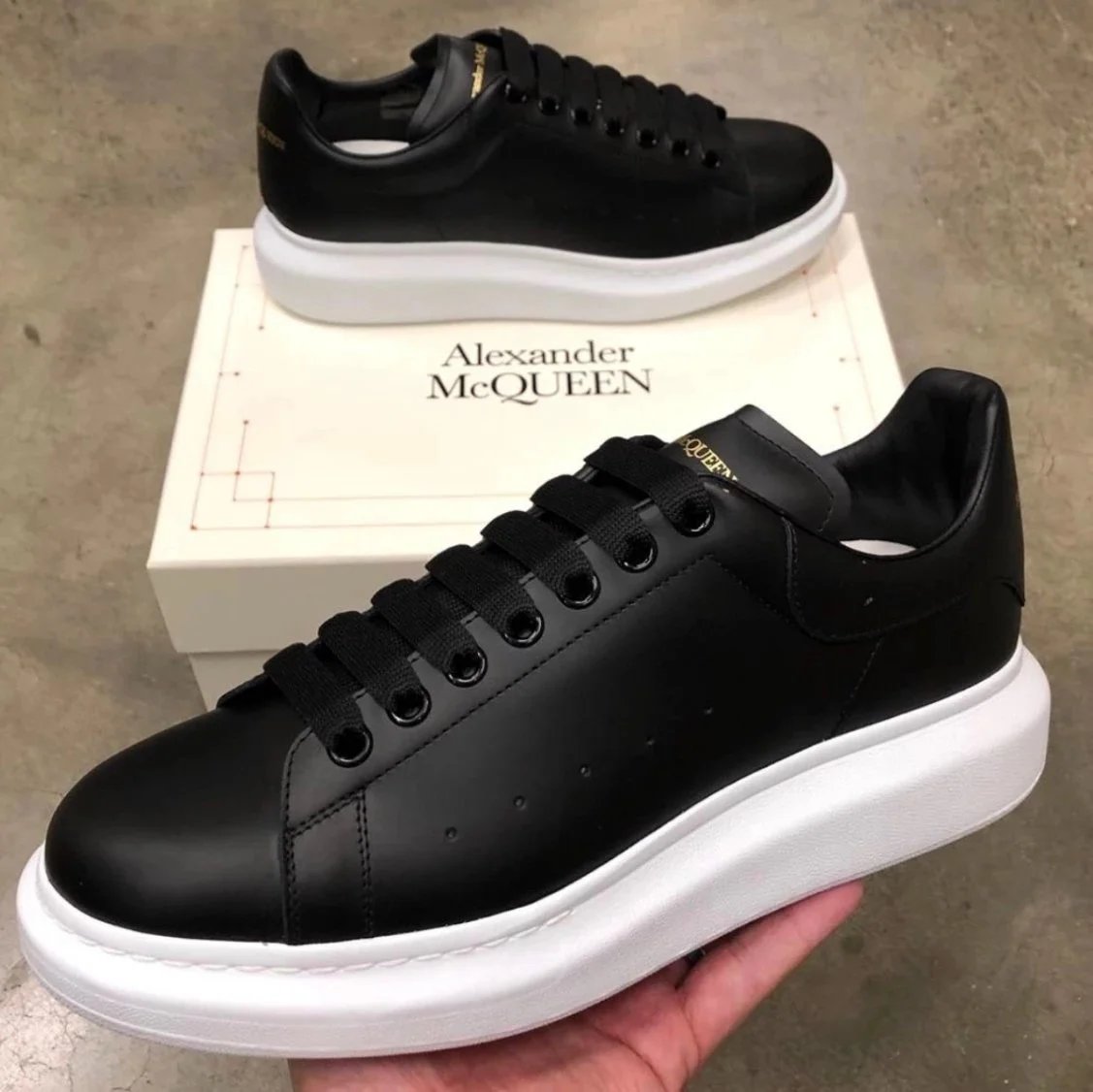 Alexander McQueen Oversized Sneaker Black and White Sneakers Chunky Sneakers