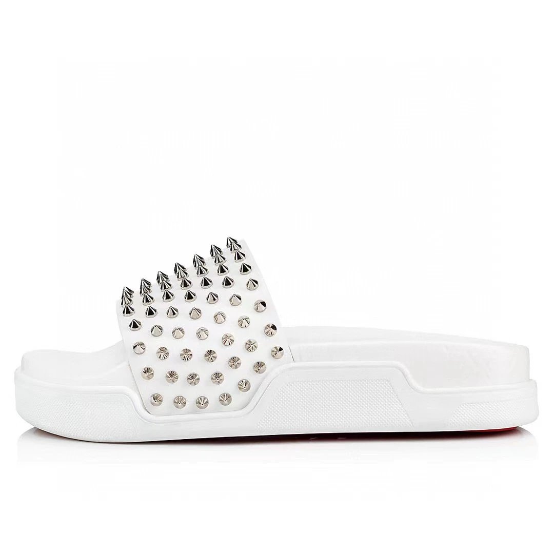 Valentino Rockstud Flat Slide Sandals Black Slippers - 6