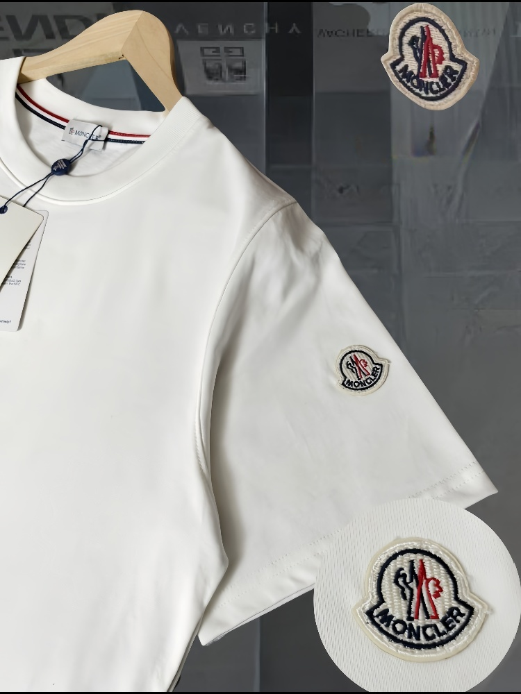 Moncler Script Logo Beige T-Shirt - 8