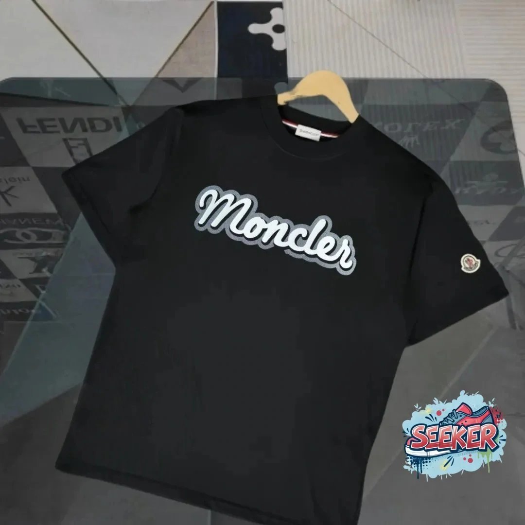 Moncler Script Logo Beige T-Shirt - 3