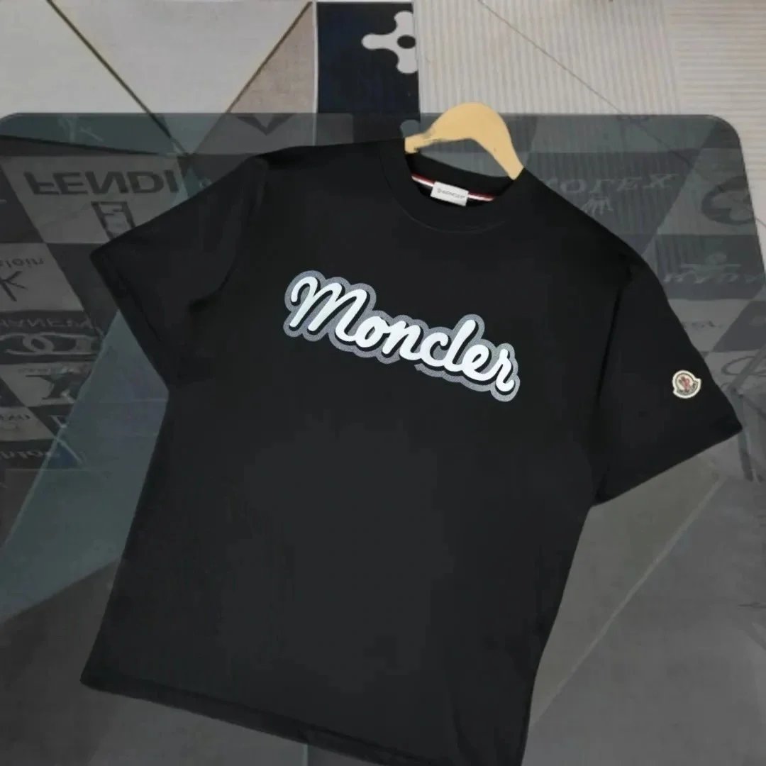 Moncler Script Logo Beige T-Shirt - 5