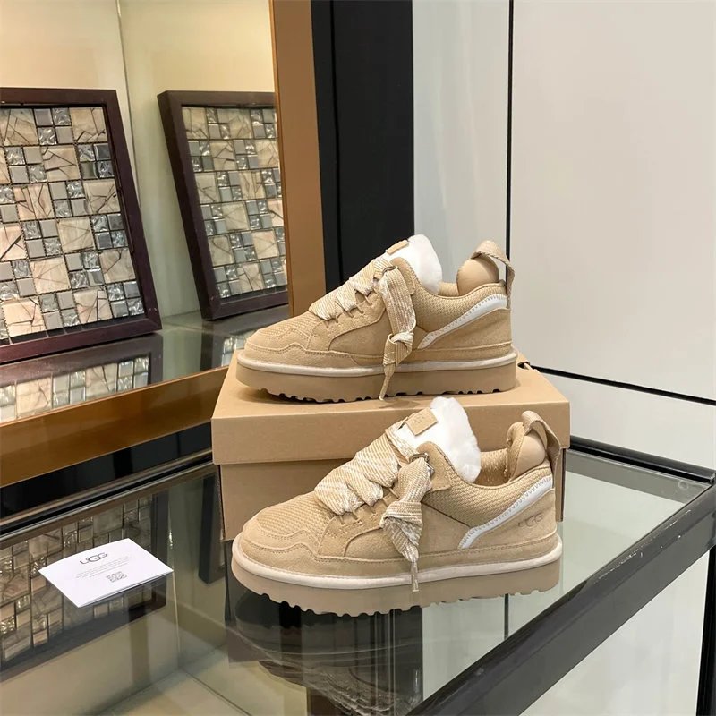 UGG Fluff It Sneaker Beige Chunky Sneakers - 3