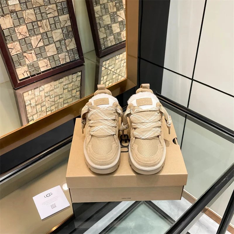 UGG Fluff It Sneaker Beige Chunky Sneakers - 4