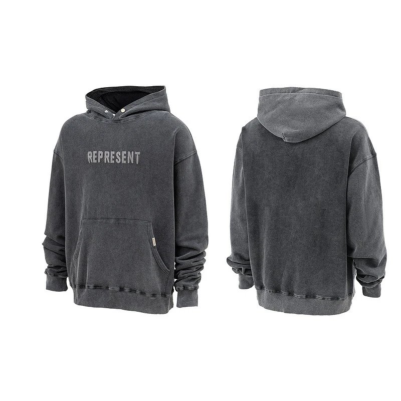 Represent Vintage Wash Hoodie Gray - 43