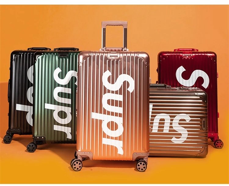 Supreme x Rimowa Aluminum Suitcase Red Travel Bag - 14