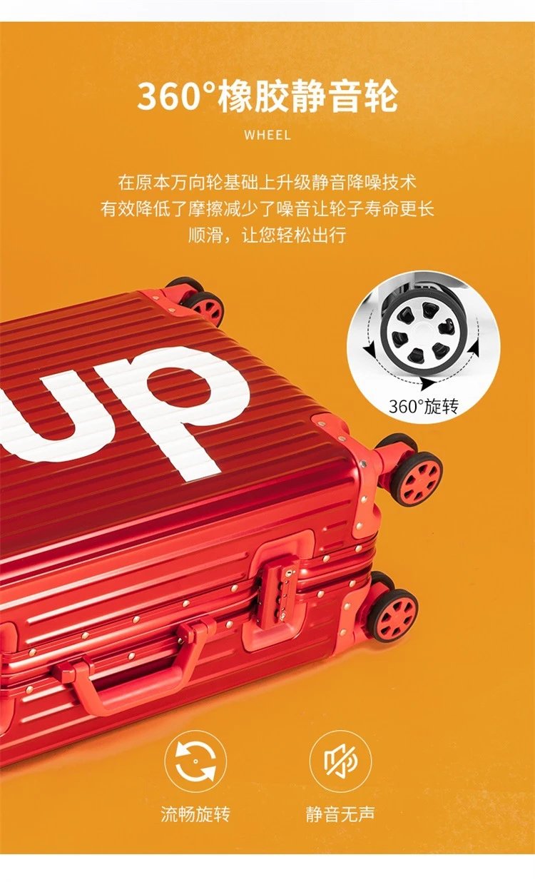 Supreme x Rimowa Aluminum Suitcase Red Travel Bag - 9