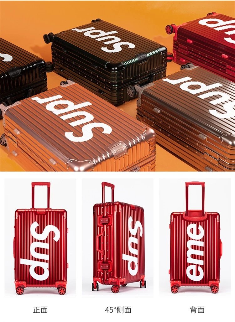 Supreme x Rimowa Aluminum Suitcase Red Travel Bag - 15