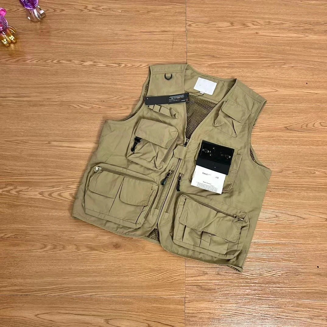 Design Utility Vest Multi-Pocket Tactical Vest in Army Green, Khaki, Black - 9