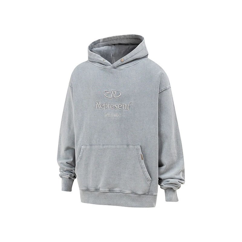 Represent Vintage Wash Hoodie Gray - 10