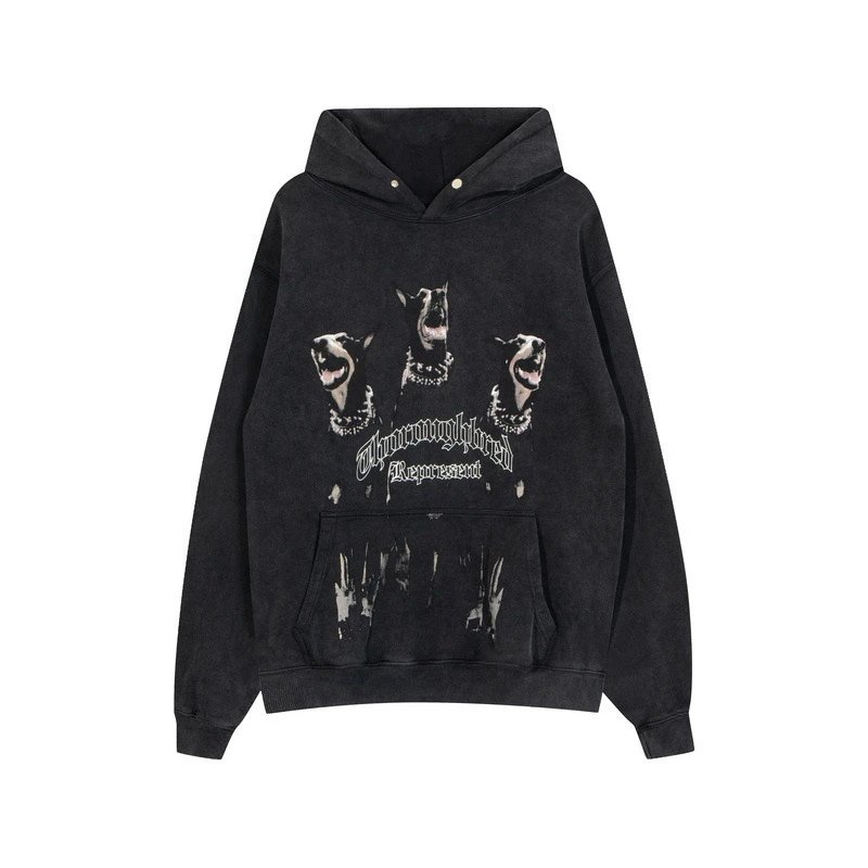 Represent Vintage Wash Hoodie Gray - 67