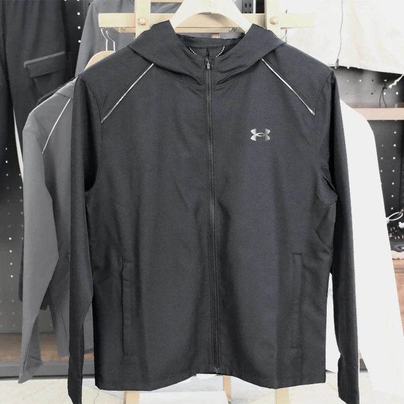 Spring and Autumn Coat Men's Hooded Top Running Waterproof Speed Drying Sports Jacket