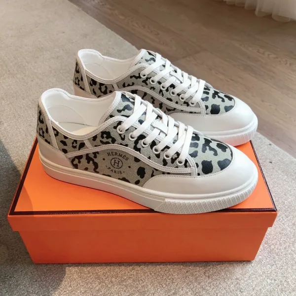Design Printed Canvas Sneakers Black White Multicolor - 5