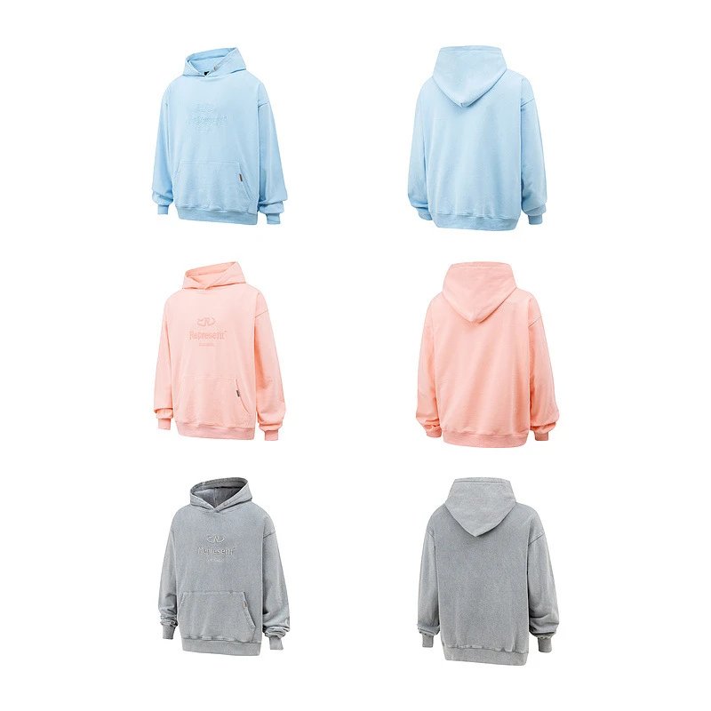 Represent Vintage Wash Hoodie Gray - 5