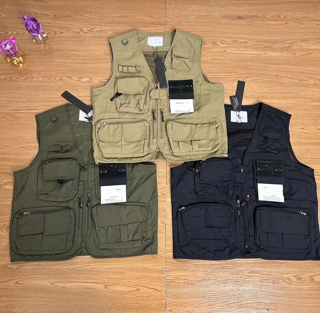 Design Utility Vest Multi-Pocket Tactical Vest in Army Green, Khaki, Black - 6