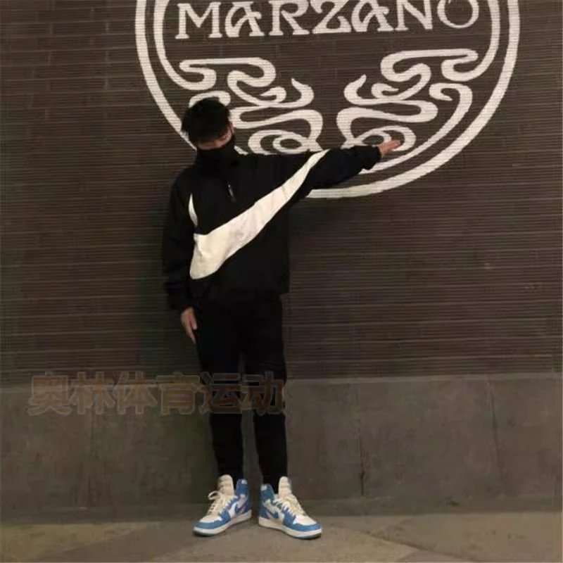 Nike Windrunner Navy White Light Blue Windbreaker - 4