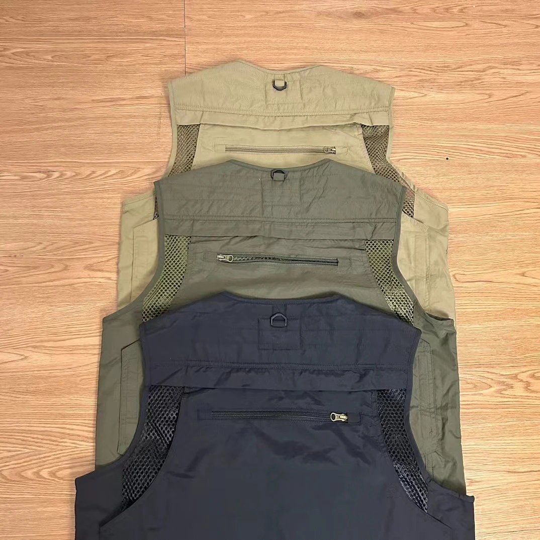 Design Utility Vest Multi-Pocket Tactical Vest in Army Green, Khaki, Black - 7