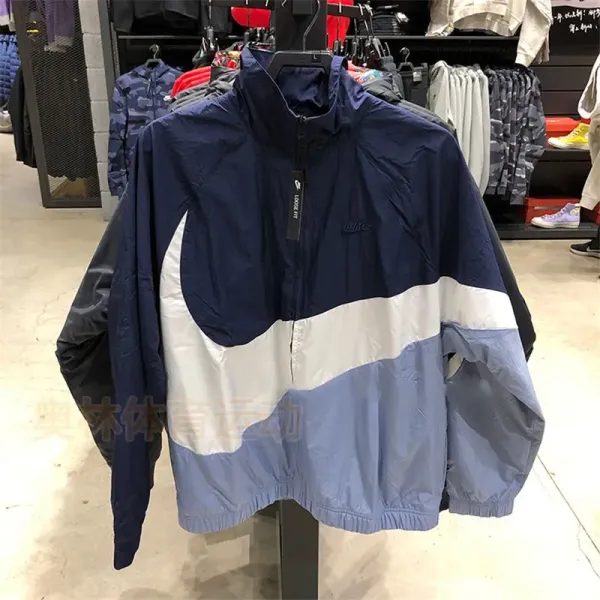 Nike Windrunner Navy White Light Blue Windbreaker - 5