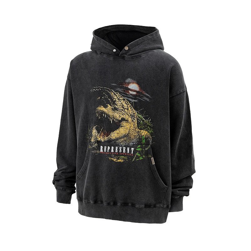 Represent Vintage Wash Hoodie Gray - 32