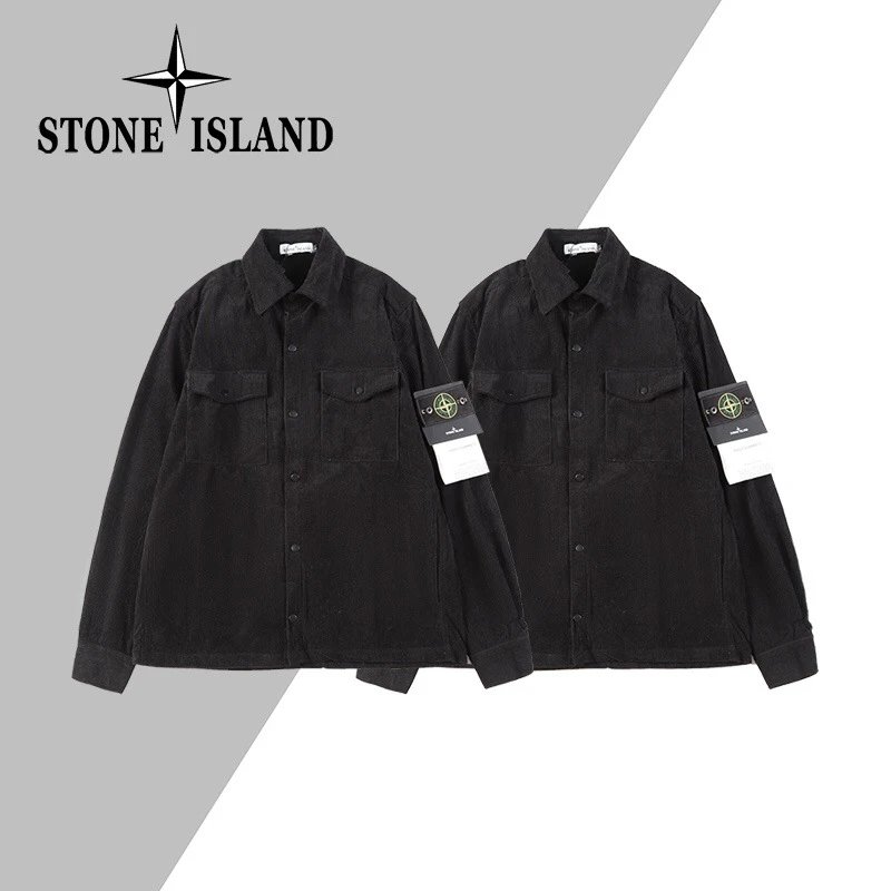 Stone Island Compass Patch Corduroy Overshirt Jacket