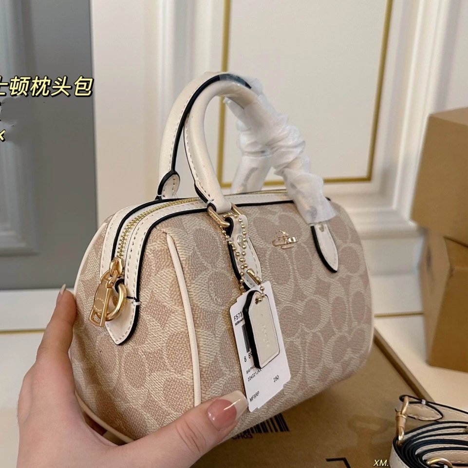 Coach Cherry Print Mini Boston Bag Navy Handbags - 5