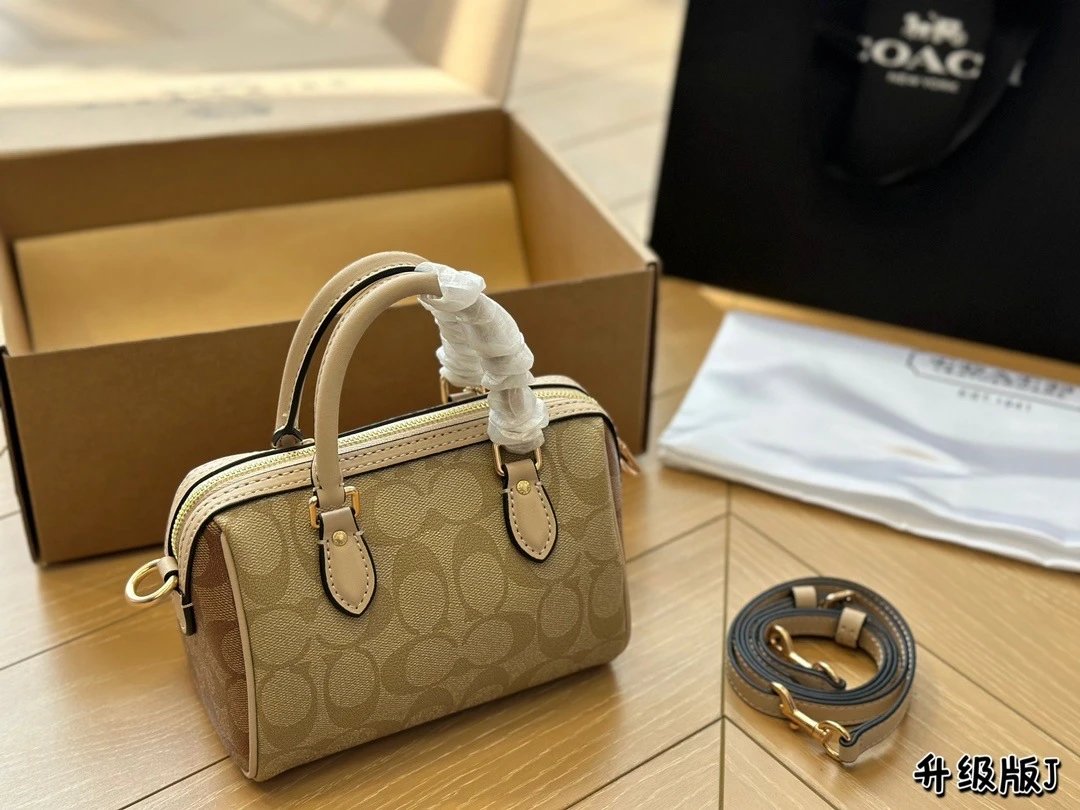 Coach Cherry Print Mini Boston Bag Navy Handbags - 15