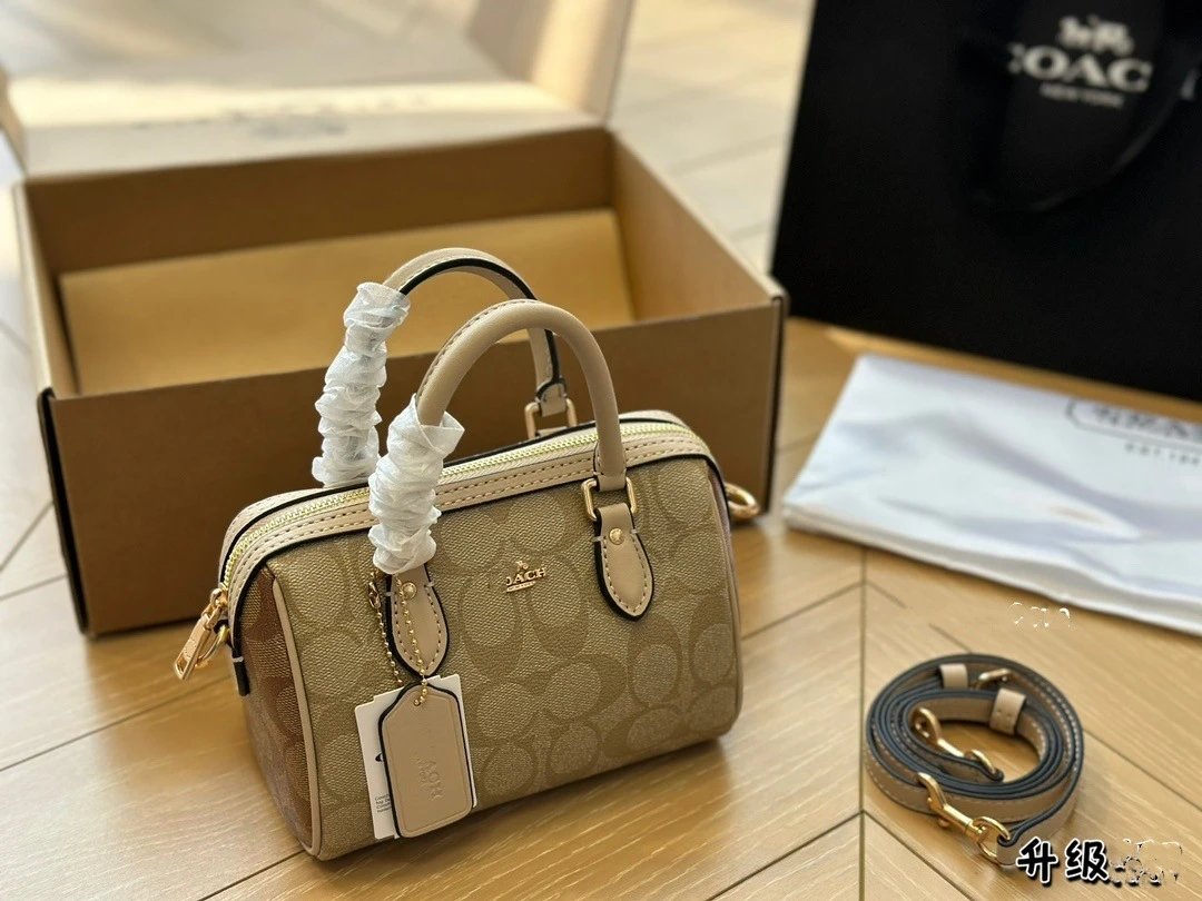 Coach Cherry Print Mini Boston Bag Navy Handbags - 11