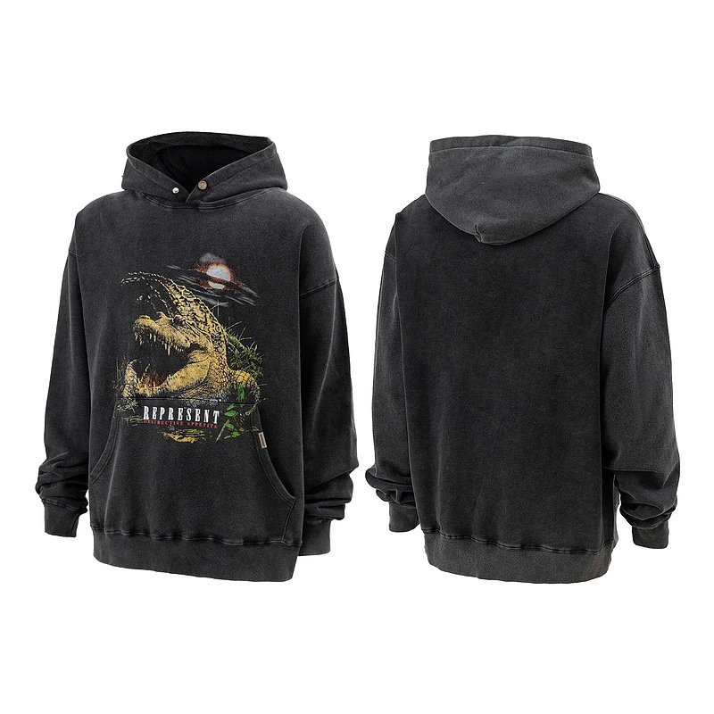 Represent Vintage Wash Hoodie Gray - 31