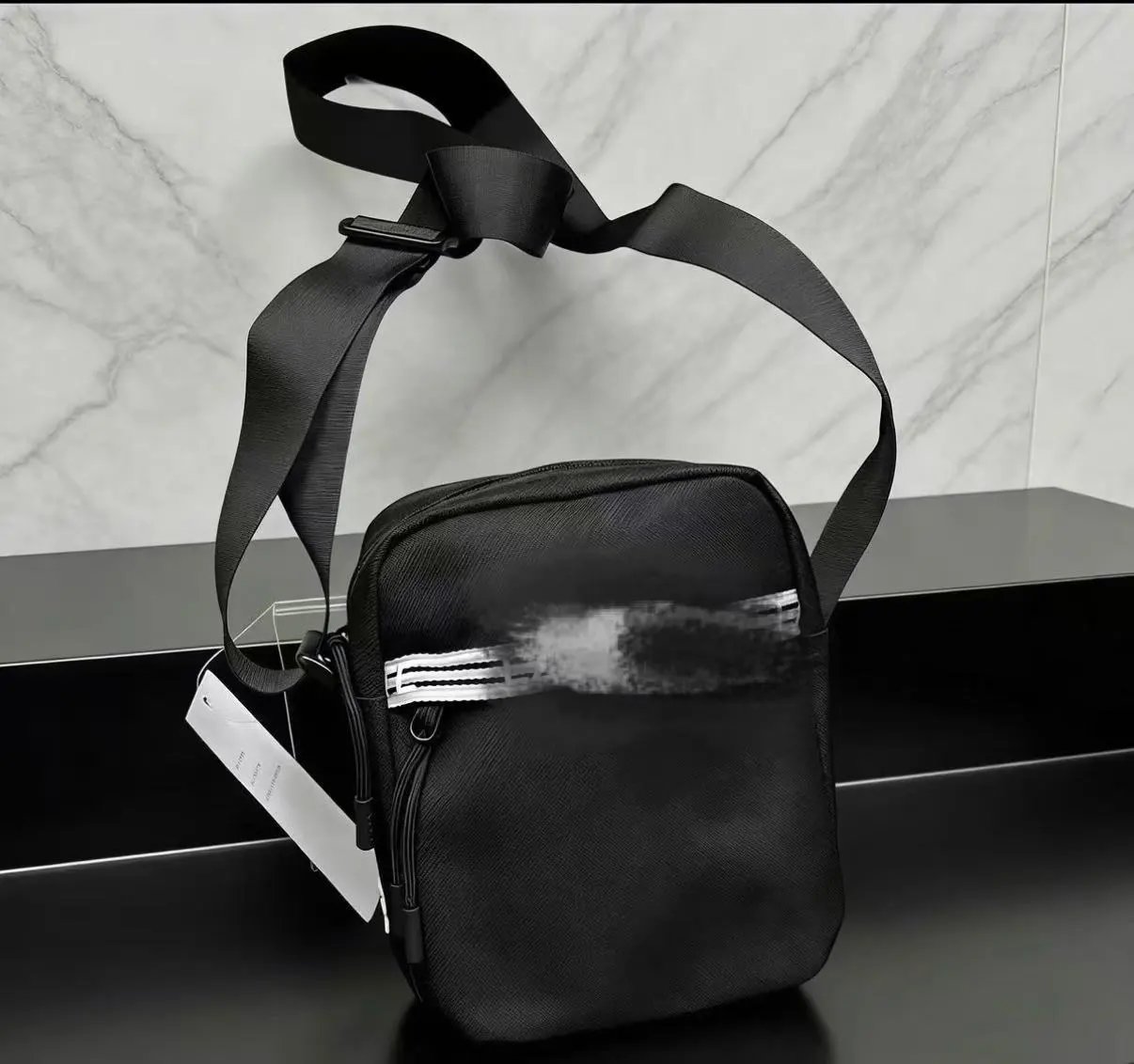 Letter Striped Crossbody Bag