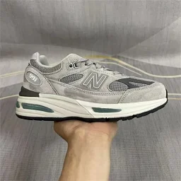 thumbnail for 【清仓特价】性价比 头层皮 刷色感 NB991V2 元祖灰 百搭休闲运动慢跑鞋