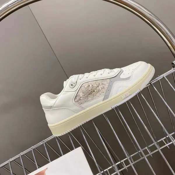 Dior B23 Low Top Red White Snake-Print Sneakers - 7