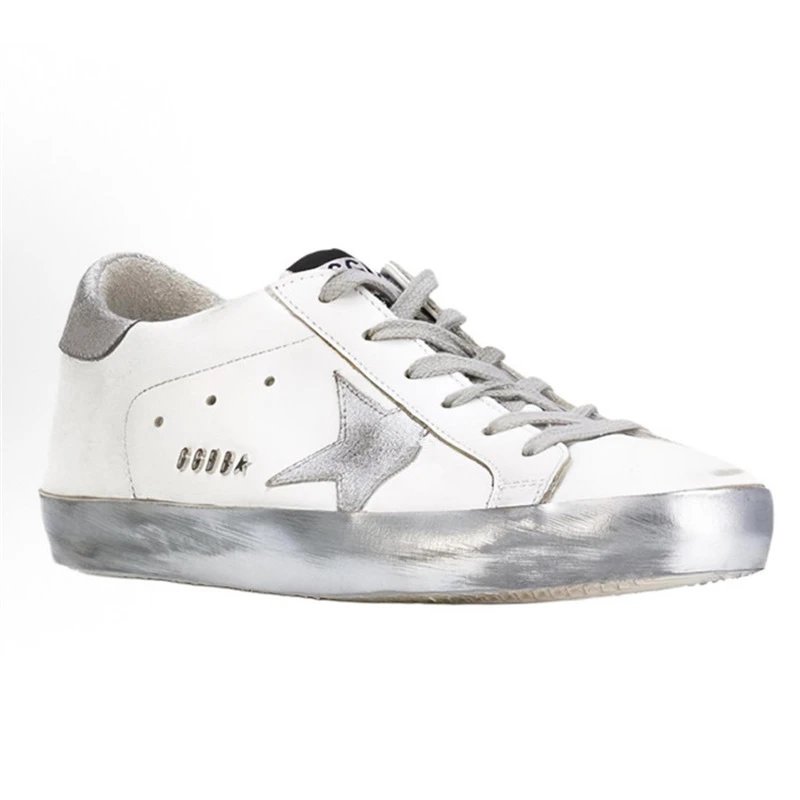 Golden Goose Sneakers Ball Star low-top with appliqué — Silver Tail Silver Star