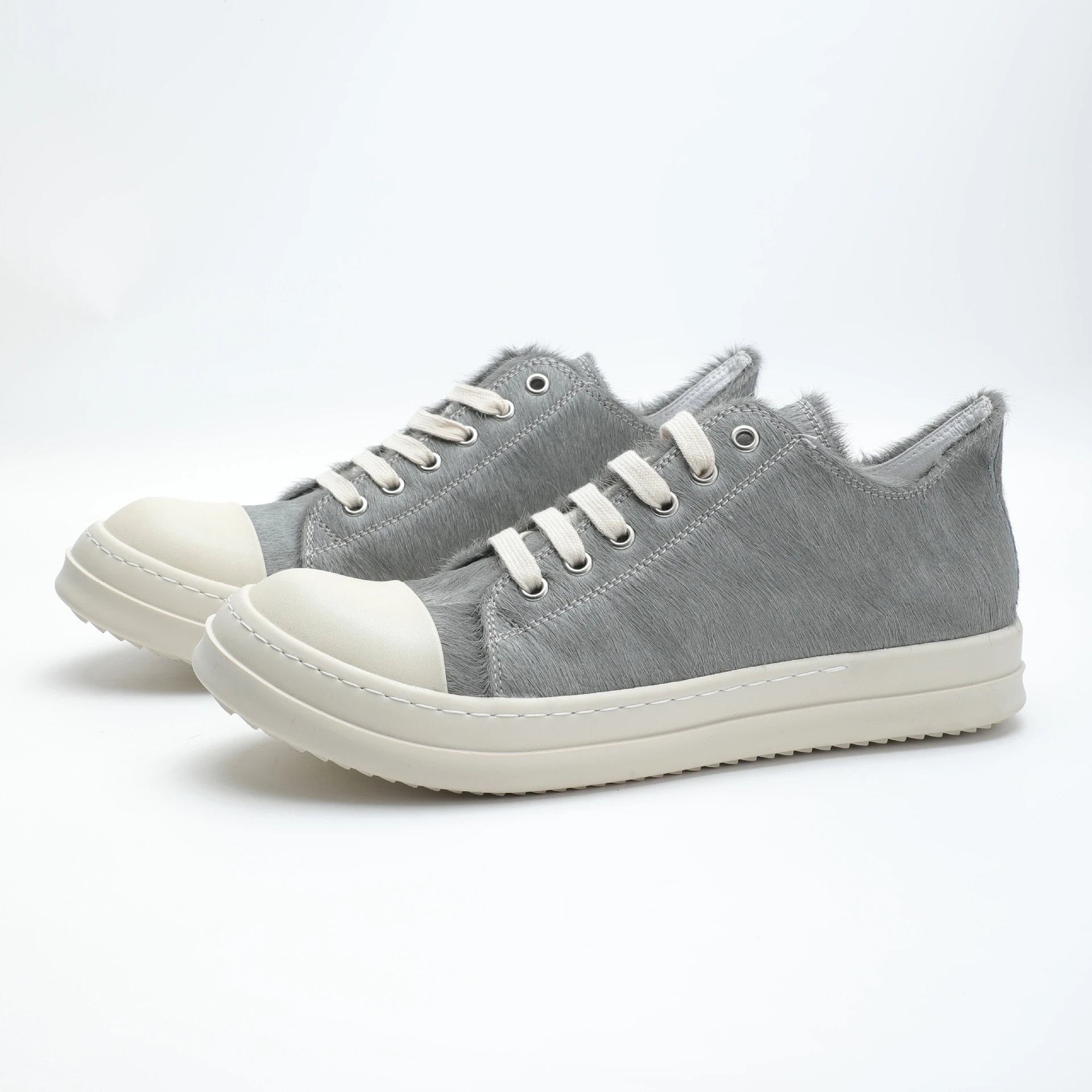 Unbranded Sneakers Faux Fur High-Top — gray