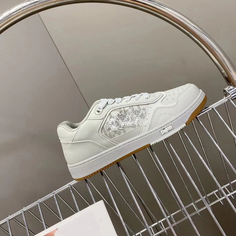 Design DPRR Sneaker White with Sequin Panel and Gum Sole Sneakers