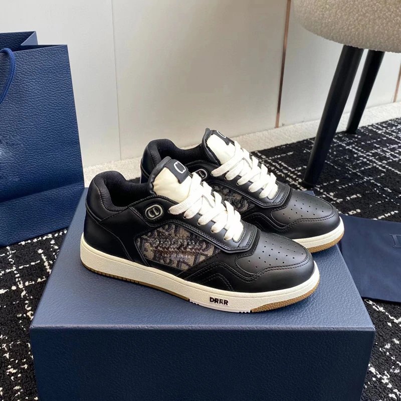 Dior B23 Oblique Sneakers Black and Beige