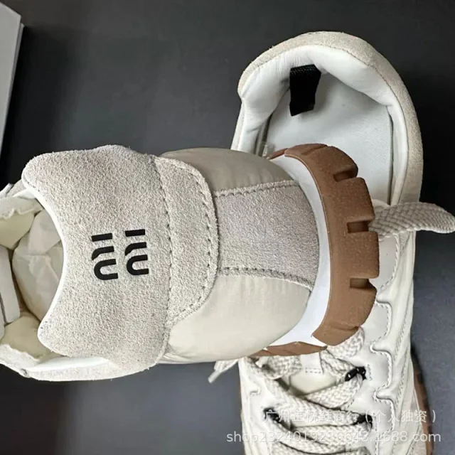 Miu Sneakers Nylon and suede lug-sole product detail image 16