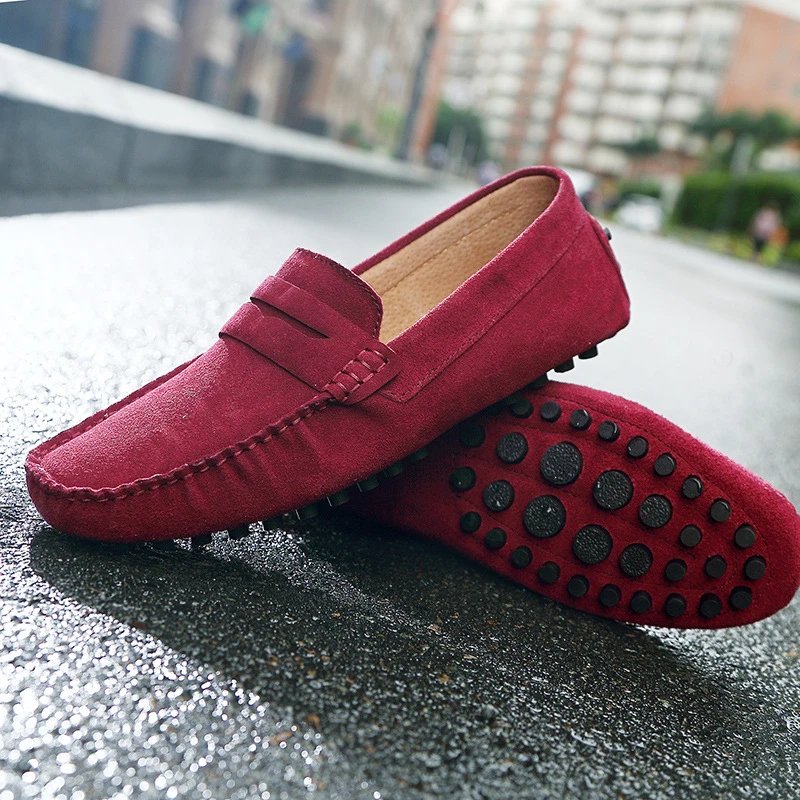 Unbranded Casual Shoes Suede Penny Loafers with Rubber Driving Sole image 3