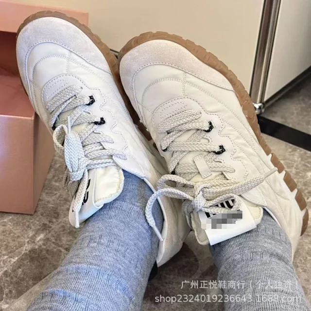 Miu Sneakers Nylon and suede lug-sole product detail image 6