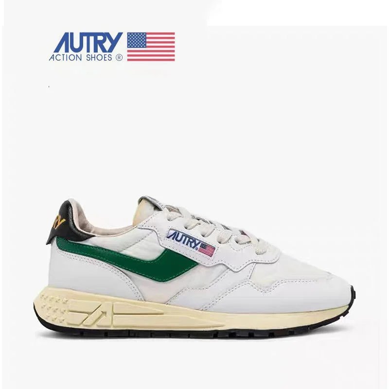 Autry Sneakers Reelwind — White, green, and black tail