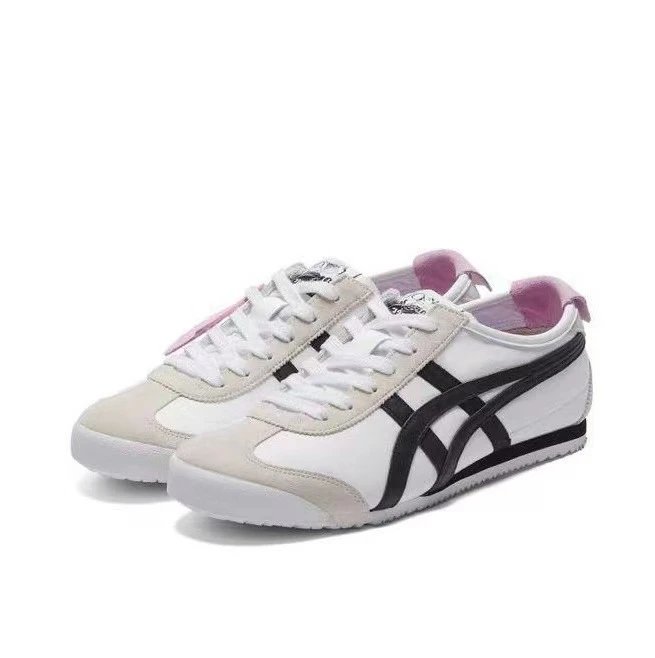 Onitsuka Tiger Mary Jane Strap — White, black, and pink